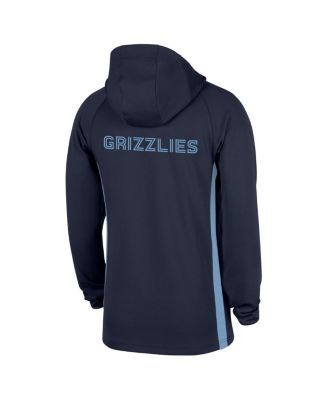 Men's Navy Memphis Grizzlies Authentic On Court Zone Quarter-Zip Dri-FIT Hoodie Jacket