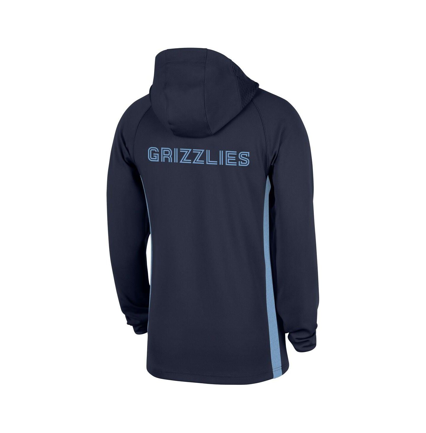 Мужская куртка Nike Navy Memphis Grizzlies Authentic On Court Zone Quarter-Zip Dri-FIT Hoodie Jacket — фото 3