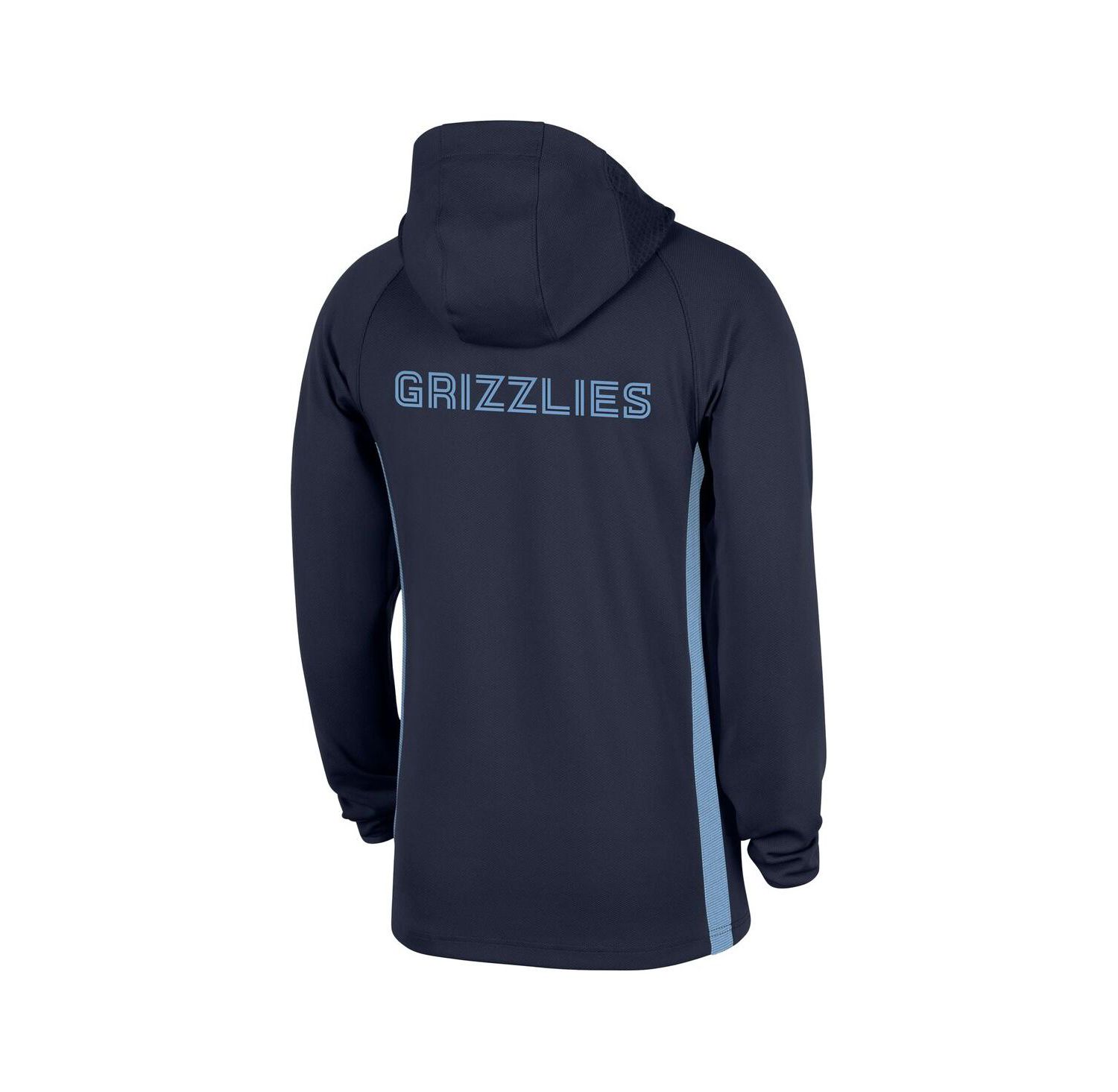 Men's Navy Memphis Grizzlies Authentic On Court Zone Quarter-Zip Dri-FIT Hoodie Jacket
