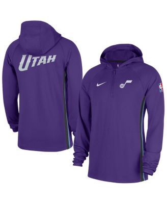 Nike - Men's Purple Utah Jazz Authentic On Court Zone Quarter-Zip Dri-FIT Hoodie Jacket