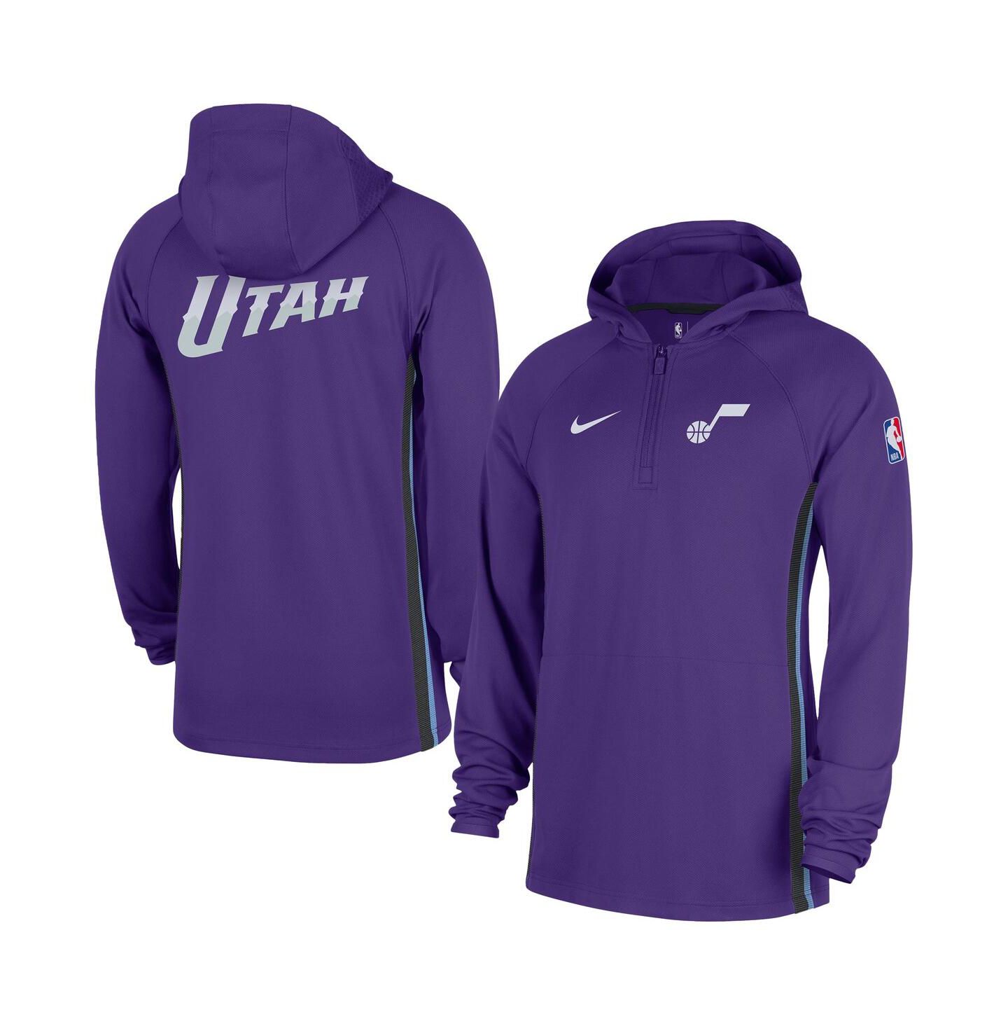 Мужская куртка Nike Purple Utah Jazz Authentic On Court Zone Quarter-Zip Dri-FIT Hoodie Jacket — фото 1