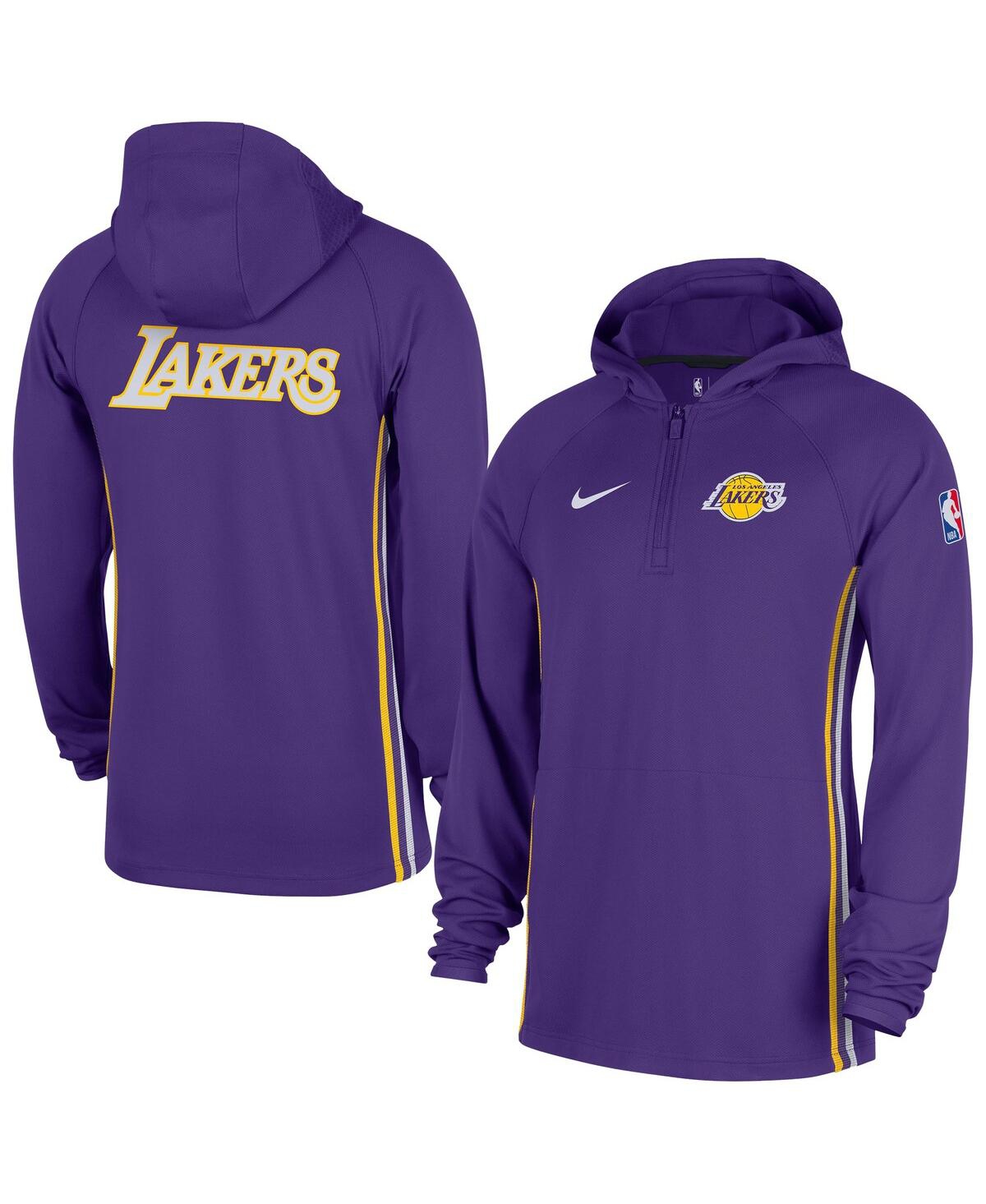 Nike Men's Purple Los Angeles Lakers Authentic On Court Zone Quarter-Zip Dri-fit Hoodie Jacket