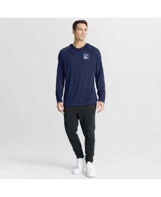Men's Navy New York Rangers Authentic Pro Rink Raglan Hoodie
