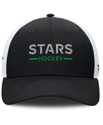 Men's Black/White Dallas Stars Authentic Pro Rink Lockup Adjustable Trucker Hat