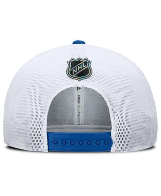 Men's Royal/White New York Islanders Authentic Pro Rink Lockup Adjustable Trucker Hat