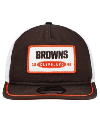 Men's Brown/White Cleveland Browns Patch 19TWENTY Adjustable Hat