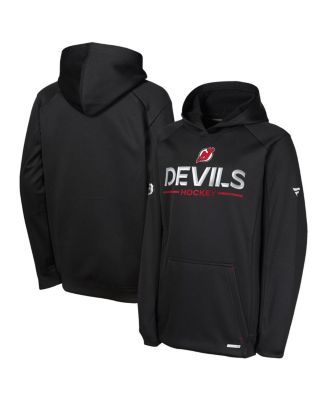 Fanatics - Big Boys and Girls Black New Jersey Devils Authentic Pro Rink Raglan Hoodie