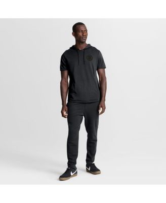 Men's Black Boston Bruins Authentic Pro Road Short Sleeve Hoodie