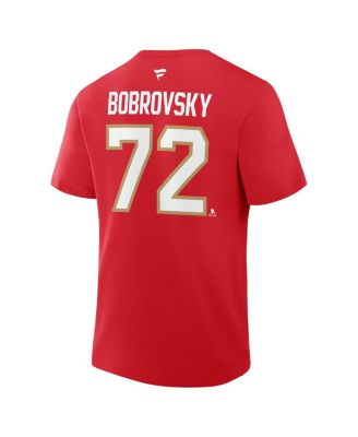 Men's Sergei Bobrovsky Red Florida Panthers Authentic Stack Name Number T-Shirt