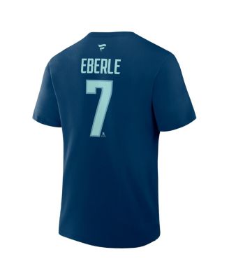 Men's Jordan Eberle Deep Sea Blue Seattle Kraken Authentic Stack Name Number T-Shirt