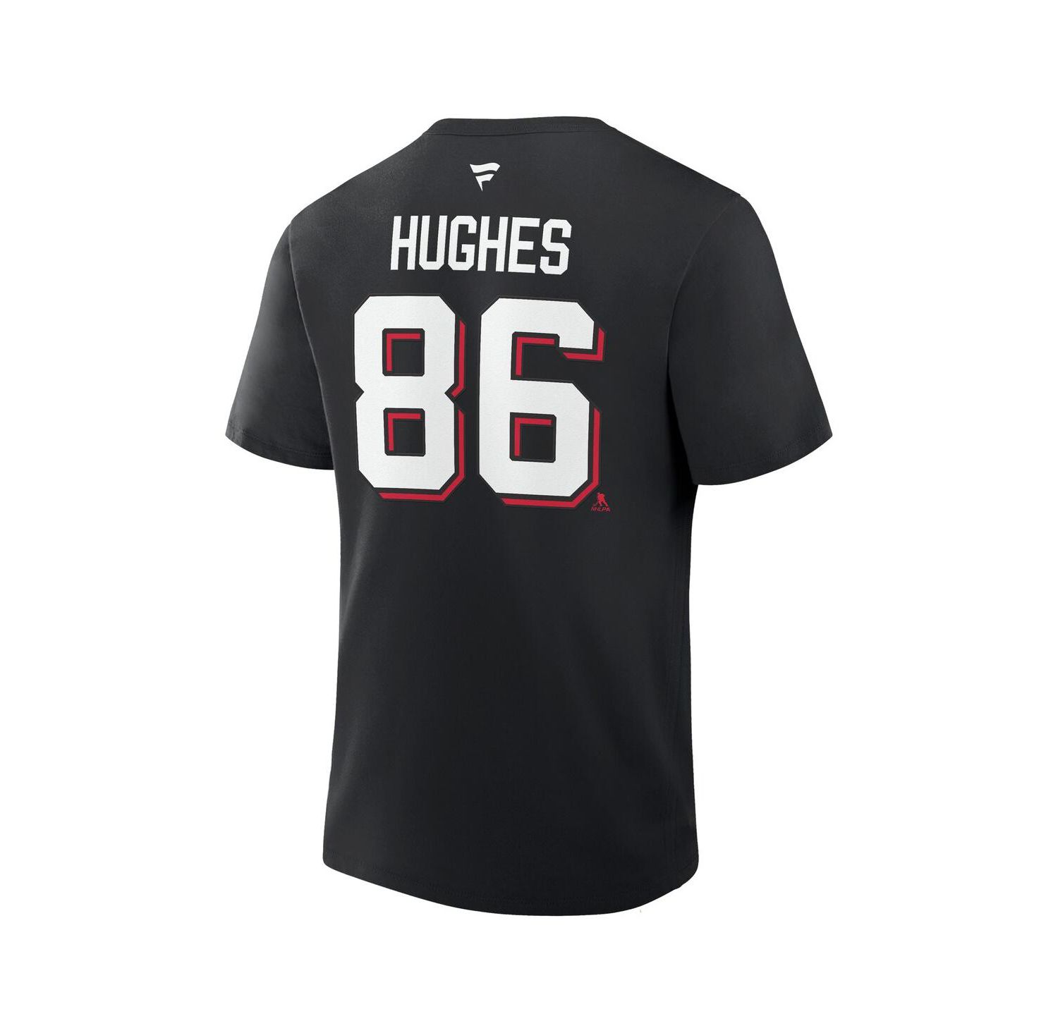 Men's Jack Hughes Black New Jersey Devils Authentic Stack Name & Number T-Shirt