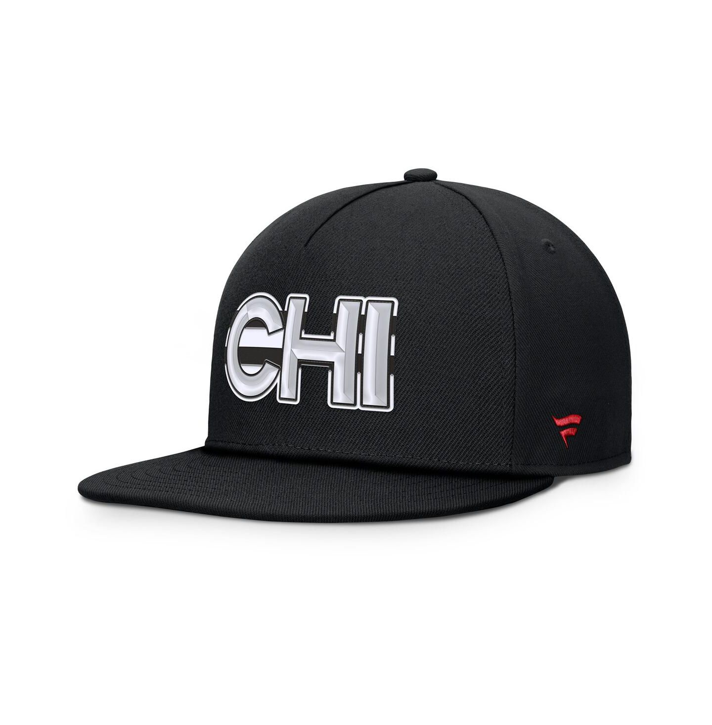 Мужская кепка Fanatics Black Chicago Blackhawks Authentic Pro Rink Team Code Snapback Hat — фото 3