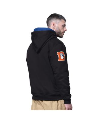 Men's Black Denver Broncos Big Shot Throwback Full-Zip Double Hoodie