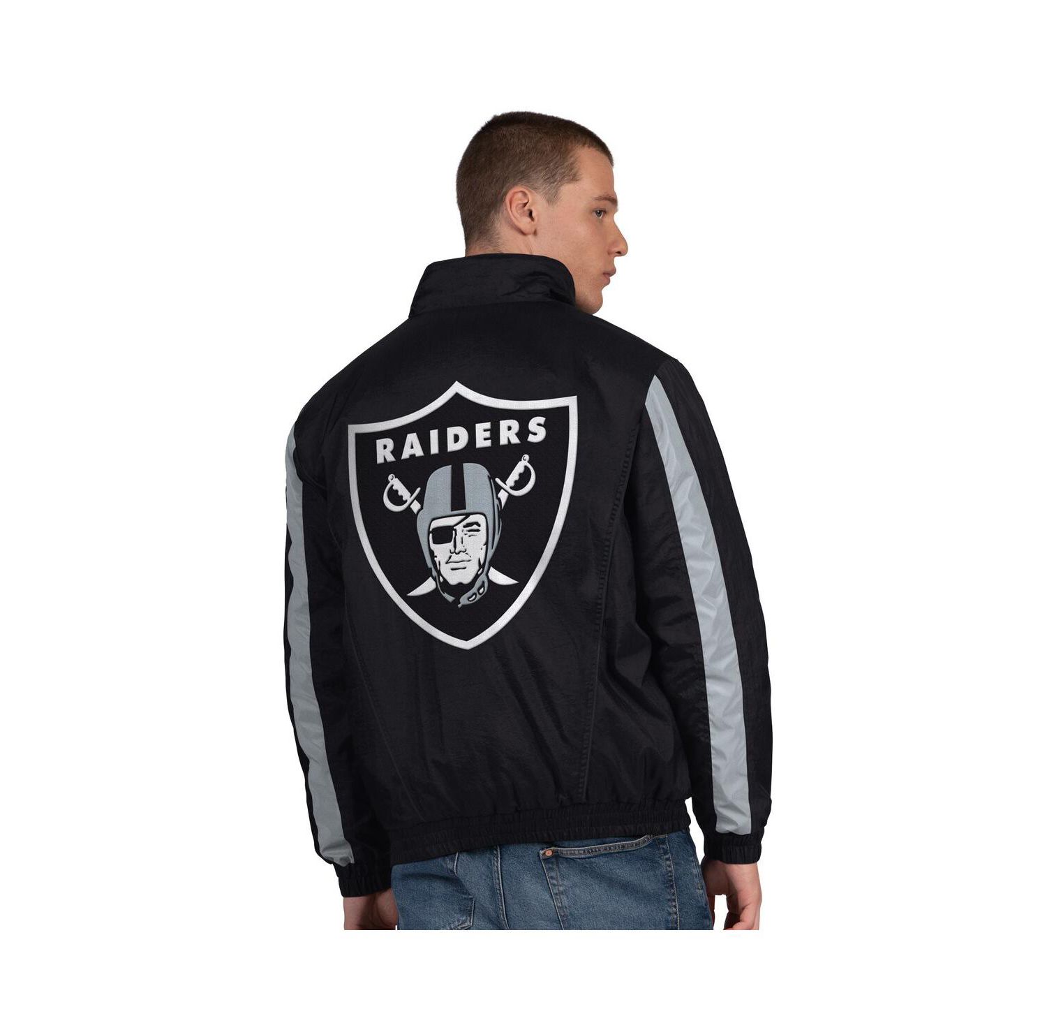 Men's Black Las Vegas Raiders Thursday Night Gridiron Half-Zip Jacket
