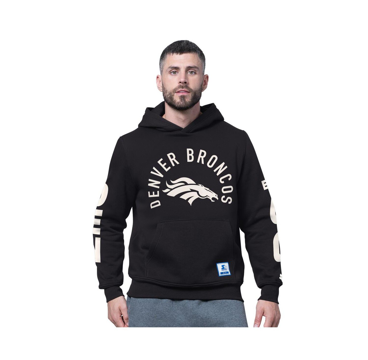 Men's Black Denver Broncos Handoff Fleece Hoodie Sweatshirt