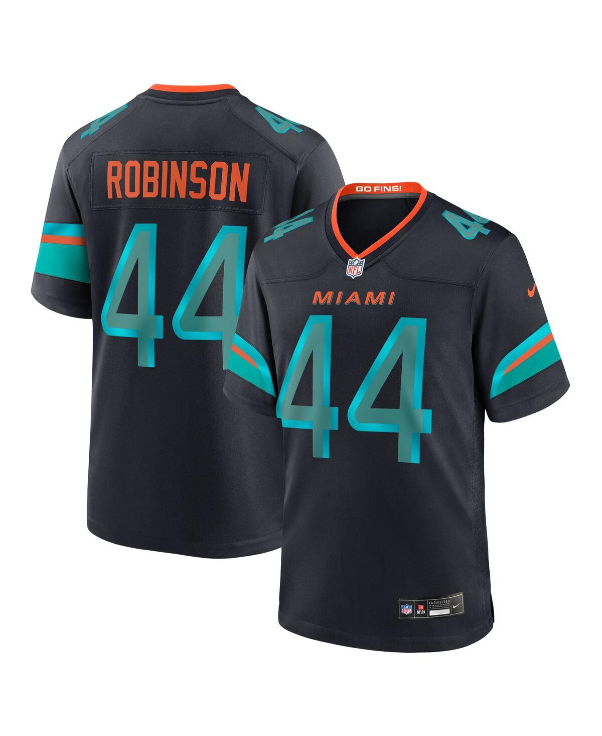 Nike Men's Chop Robinson Pitch Blue Miami Dolphins 2025 Rivalries Collection Game Jersey - Navy