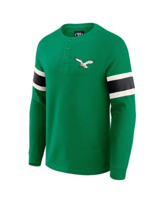Men's Darius Rucker Collection by Kelly Green Philadelphia Eagles Waffle-Knit Raglan Long Sleeve Henley T-Shirt