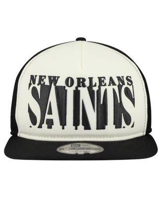 Men's Cream/Black New Orleans Saints Cutout A-Frame 9FIFTY Snapback Hat