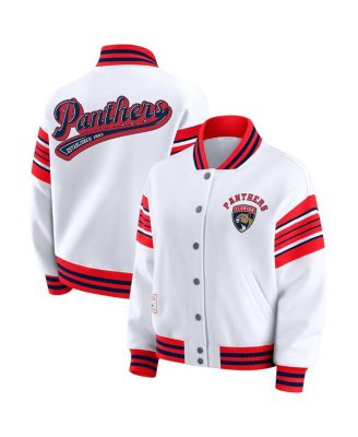 WEAR by Erin Andrews - Women's White/Red Florida Panthers Full-Snap Fleece Sweatshirt Jacket