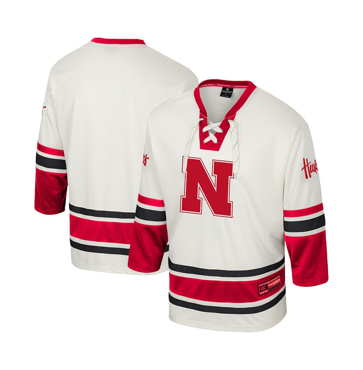 Мужской топ Colosseum Cream Nebraska Huskers Puck Proud Fashion Hockey Jersey — фото 1