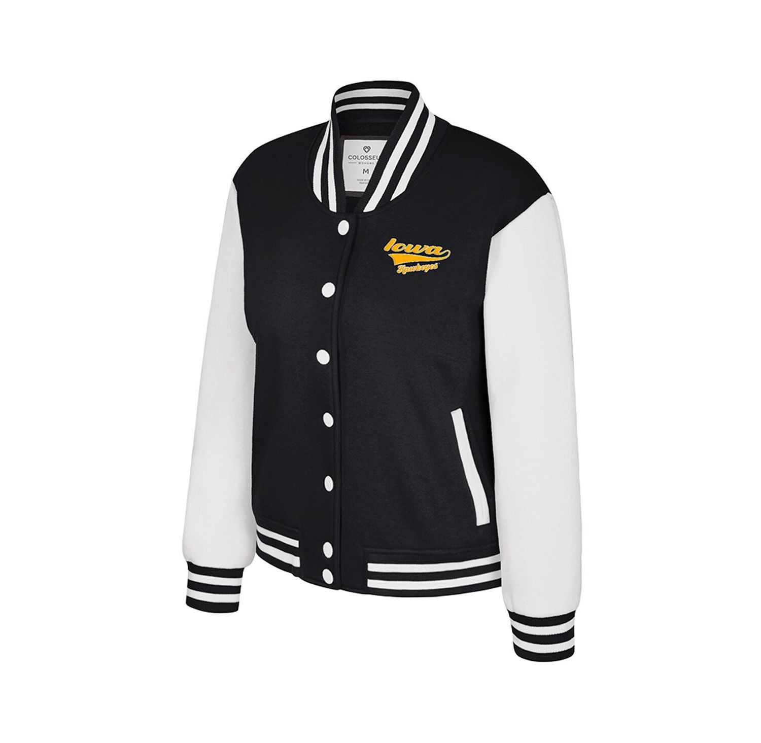Women's Black Iowa Hawkeyes French Baguette Full snap Fleece Jacket