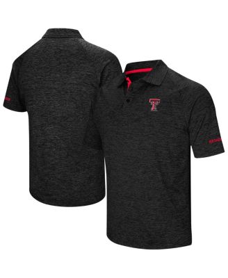 Colosseum - Men's Heather Black Texas Tech Red Raiders Big Tall Down Swing Raglan Polo