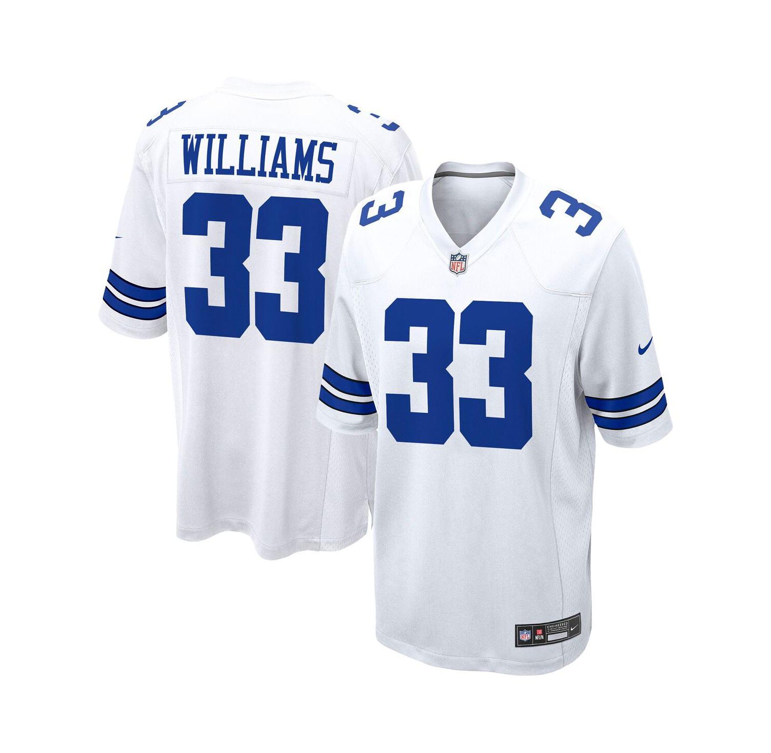 Men's Javonte Williams White Dallas Cowboys Game Jersey
