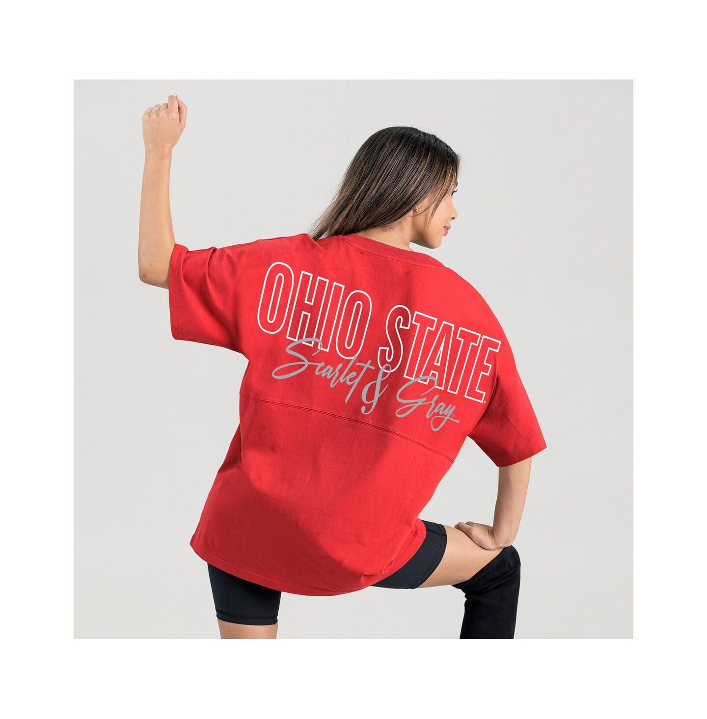 Женская футболка Gameday Couture Scarlet Ohio State Buckeyes Oversized Back at Ya — фото 2