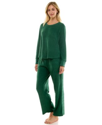 Women's 2-Piece Long-Sleeve Crewneck Top and Pants Set