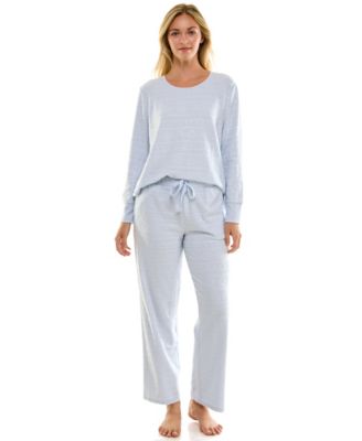 Women's 2-Piece Printed Long-Sleeve Top and Straight Leg Pants Set