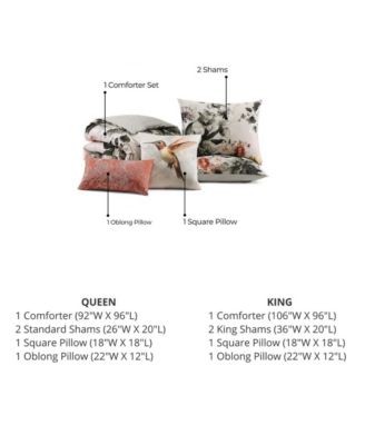 Vintage Bloom Bedding 100% Cotton Sateen 5 Piece Queen Size Reversible Comforter Set