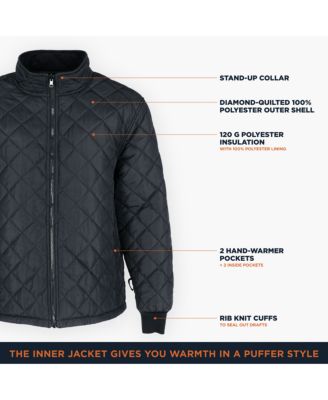 Men's 3-in-1 Rainwear Jacket Waterproof Raincoat, Versatile All-Weather Outerwear, Breathable Design