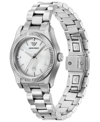 Women's Three-Hand Stainless Steel Watch, 32mm