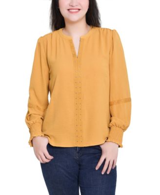 Petite Long Sleeve Studded Top