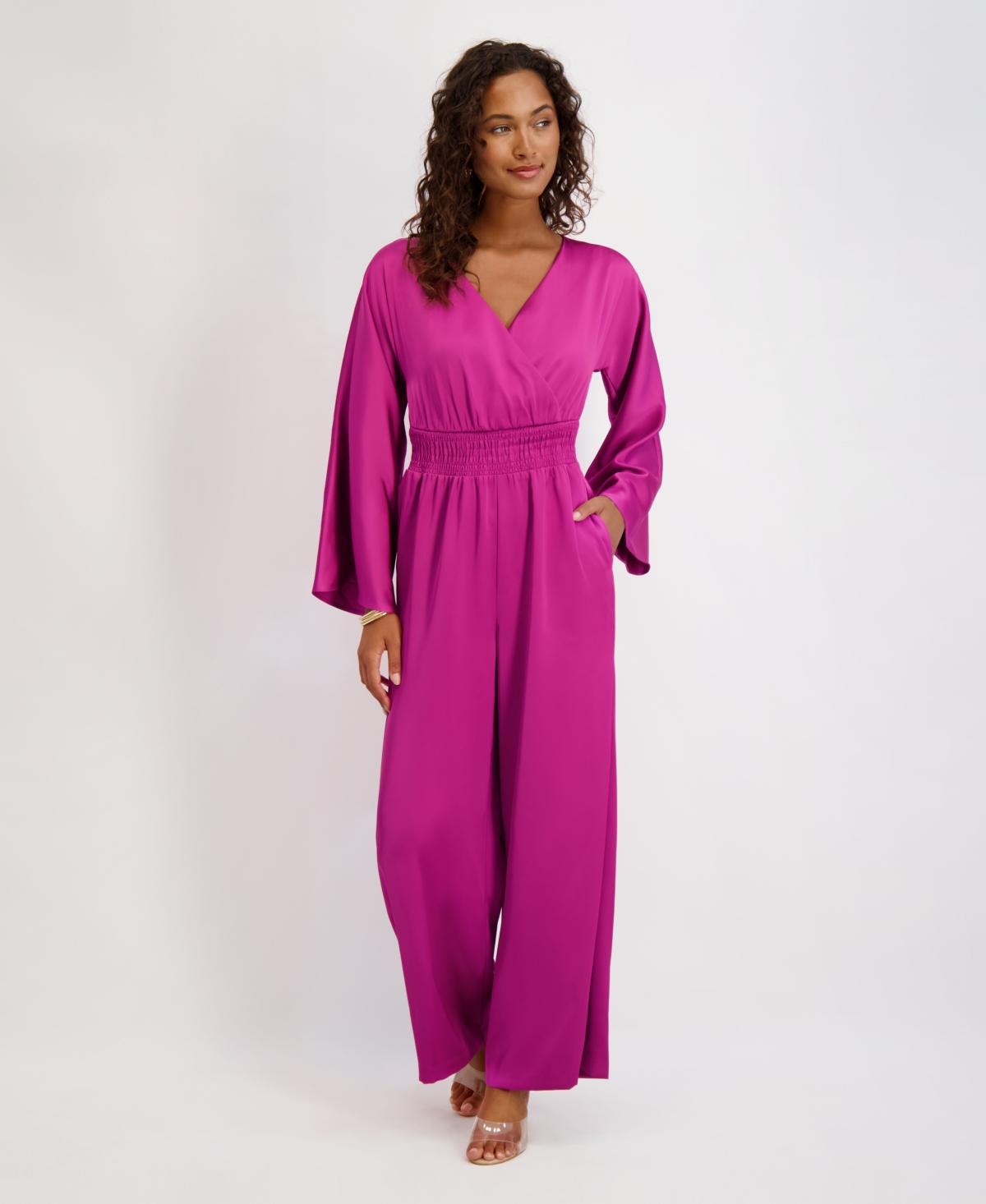 Kensie Women's V-neck Jumpsuit In Pink