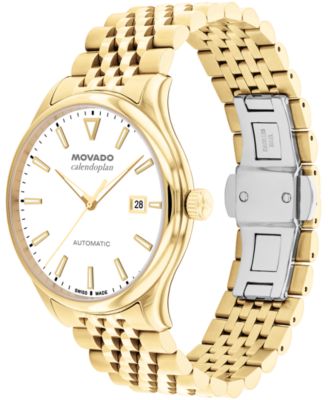 Men's Calendoplan Swiss Automatic Ionic Plated Light Gold Steel Watch, 40mm