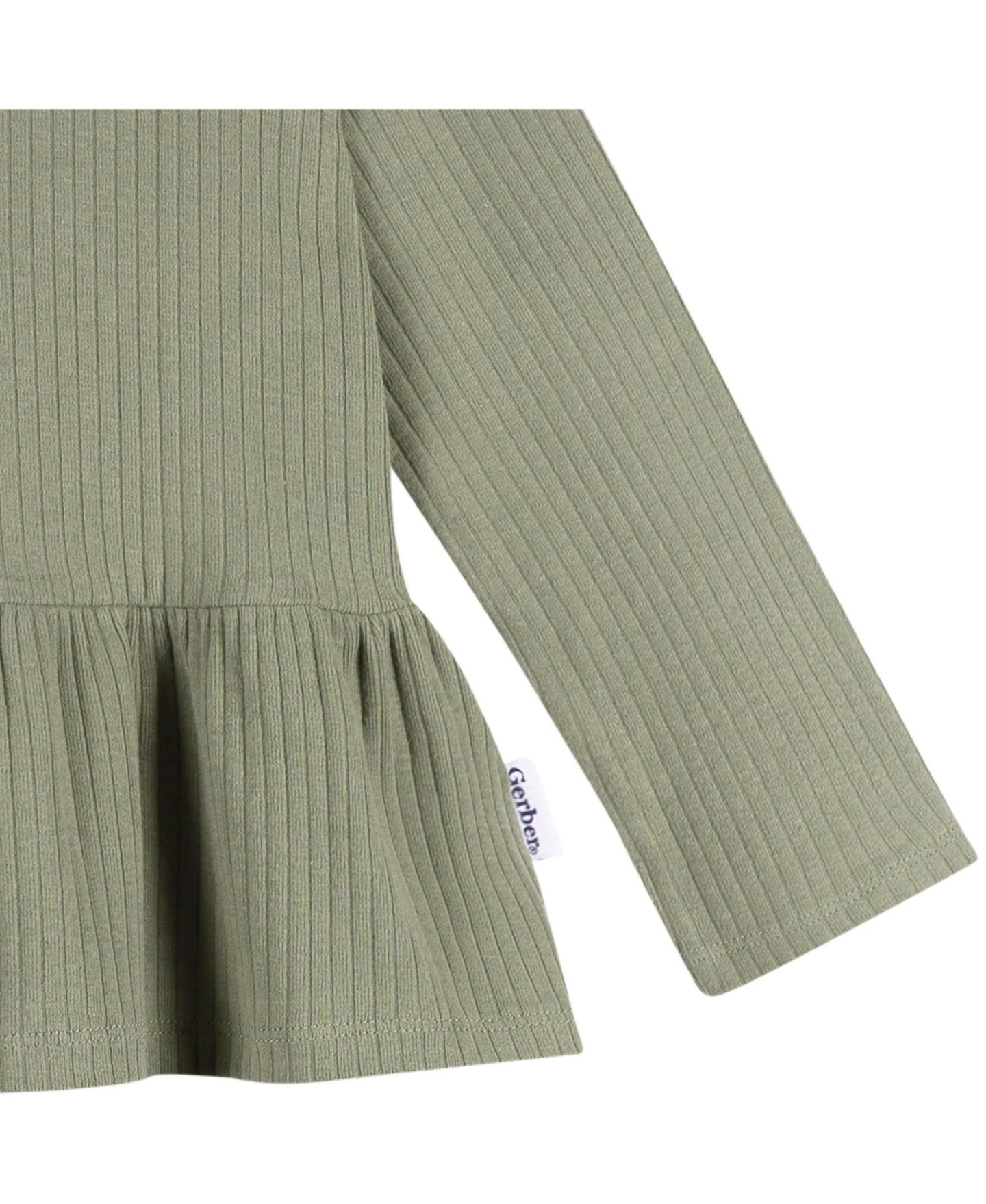 Рубашки Gerber 3-Pack Long Sleeve для девочек-малышей, цвет: Розовый — фото 5