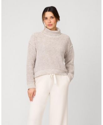Women's Heathered Yarn Relaxed Lounge Turtleneck Sweater