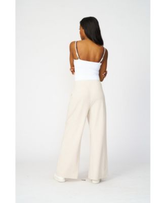 Women's Pleated Wide Leg Stretch Trouser