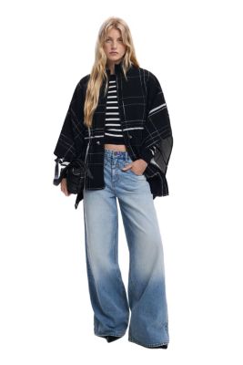 Women's Checkered poncho