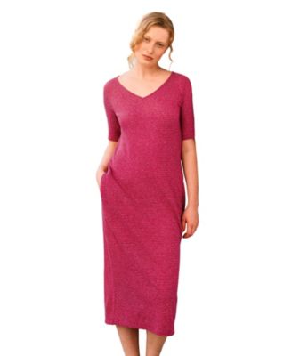 Women's Linen Blend Midi Dress