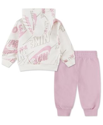 Baby Girls' Fleece Long-Sleeve Hoodie and Pants, 2-Piece Set