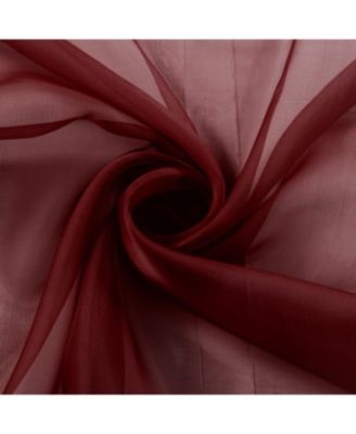 2 Piece Spooky Halloween Decor Organ Blood Burgundy Colored Rod Pocket Sheer Voile Window Curtains - 63 in. Long