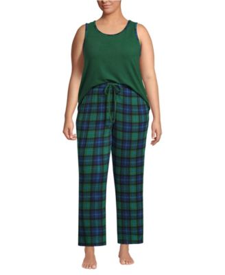 Plus Size Brushed Cozy Waffle Jersey 3 Piece Pajama Set - Tank Top Pant and Robe