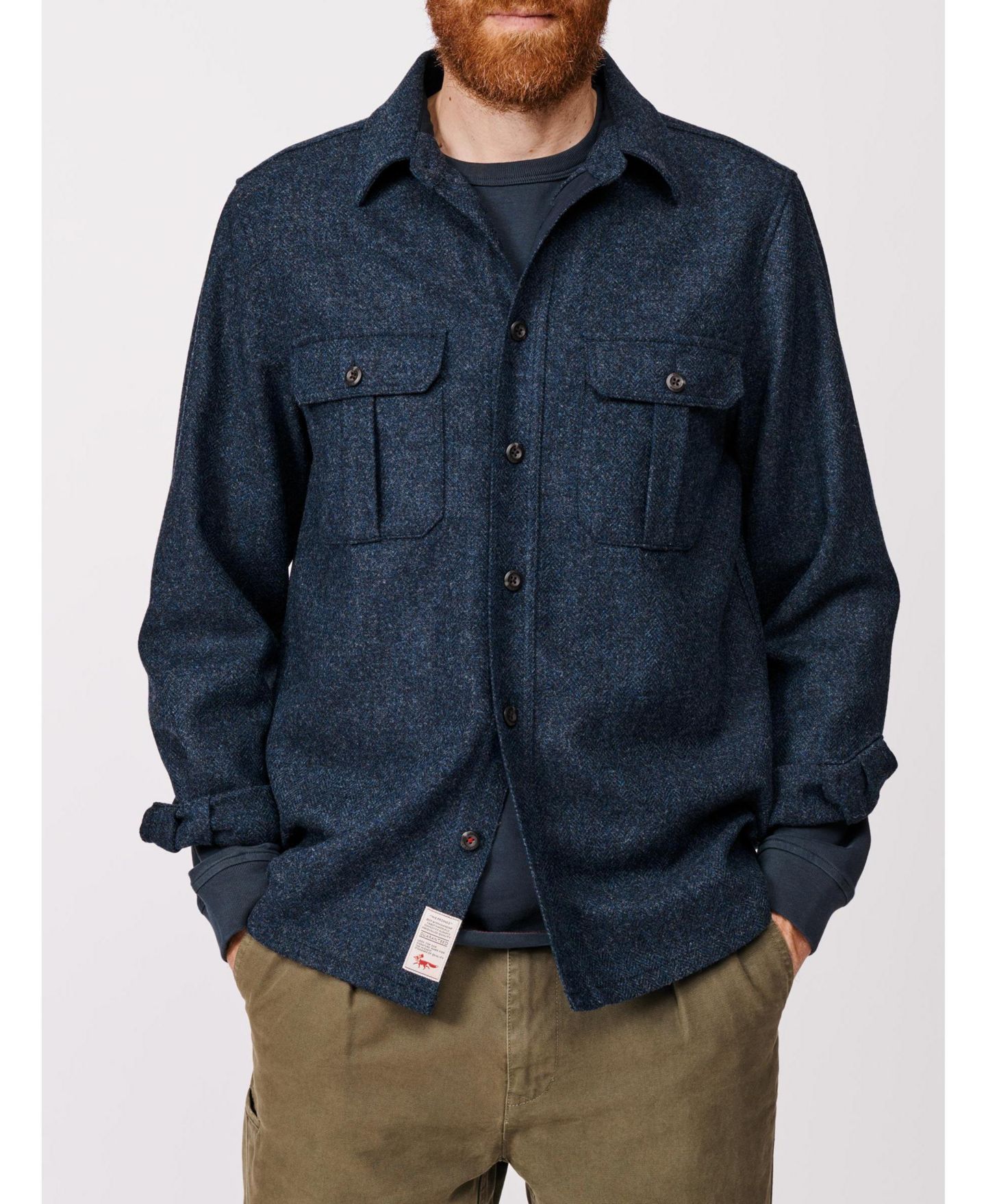 Мужская рубашка Aubin Ravendale Wool, цвет: Тёмно-синий — фото 5