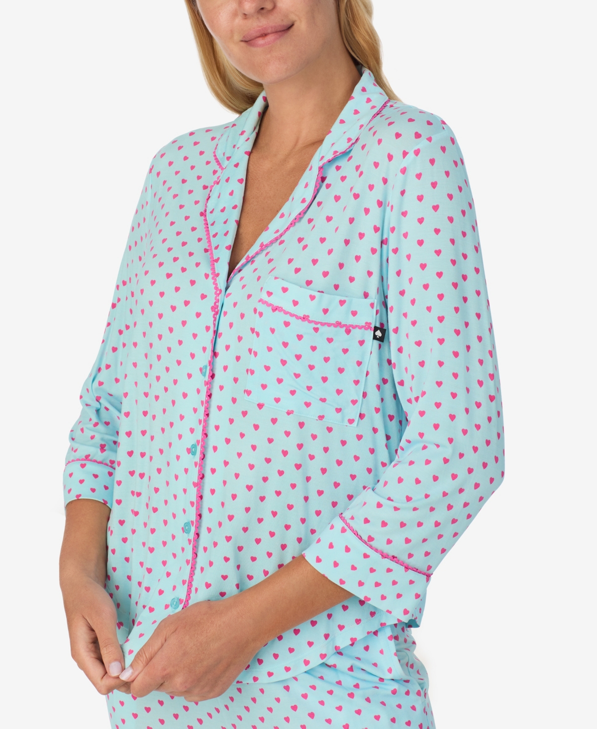 Kate Spade New York Women's 2-Piece Sleepwear 3/4-Sleeve Top and Pajama Pants Set