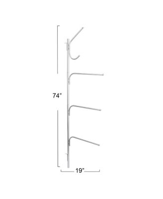 Hinge-It Clutterbuster Steel Valet Family Towel Bar, Silver