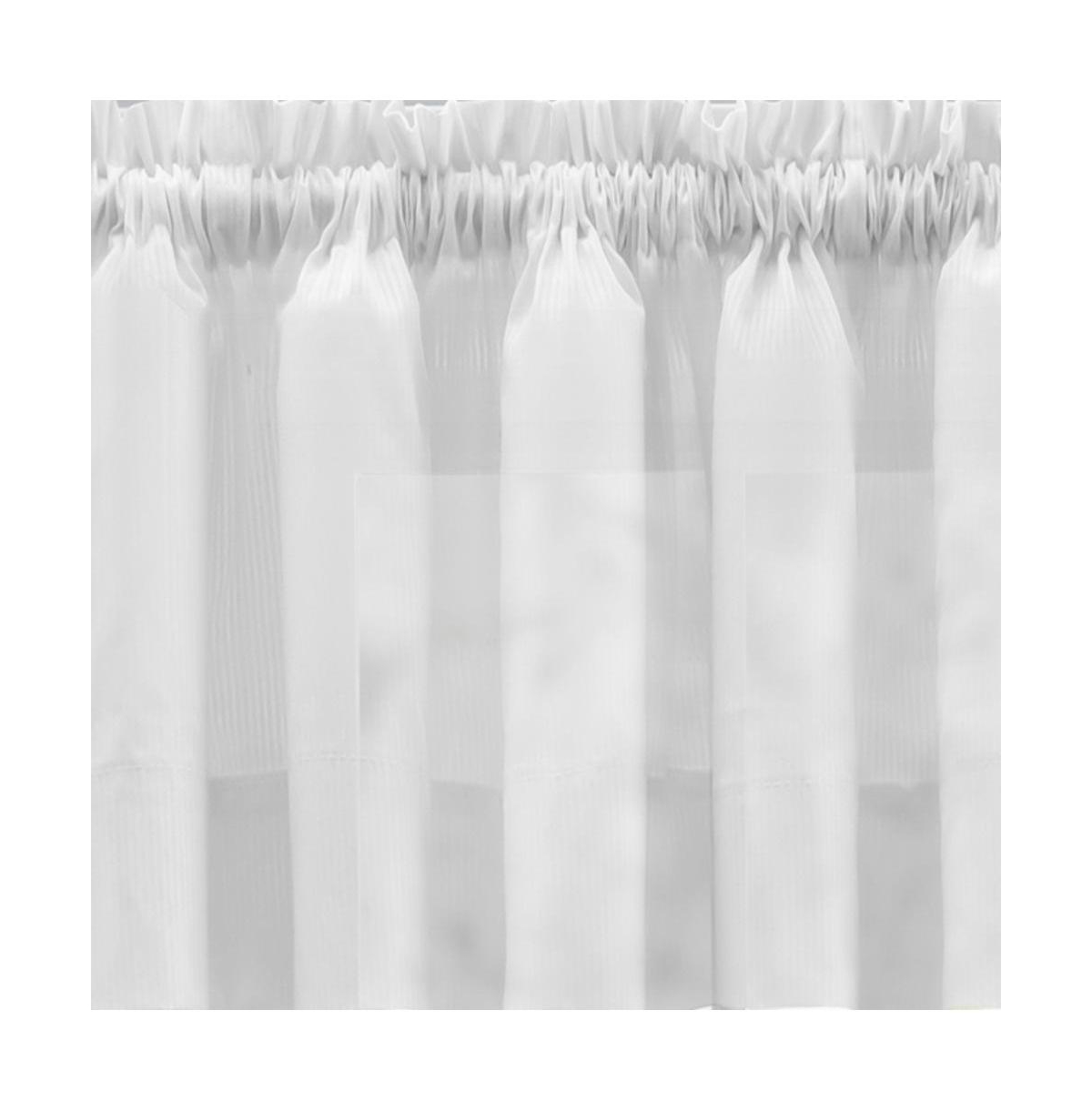Ellis Curtain Shadow Stripe 1.5" Rod Pocket Semi Sheer Door Curtain Panel 40" x 72" White