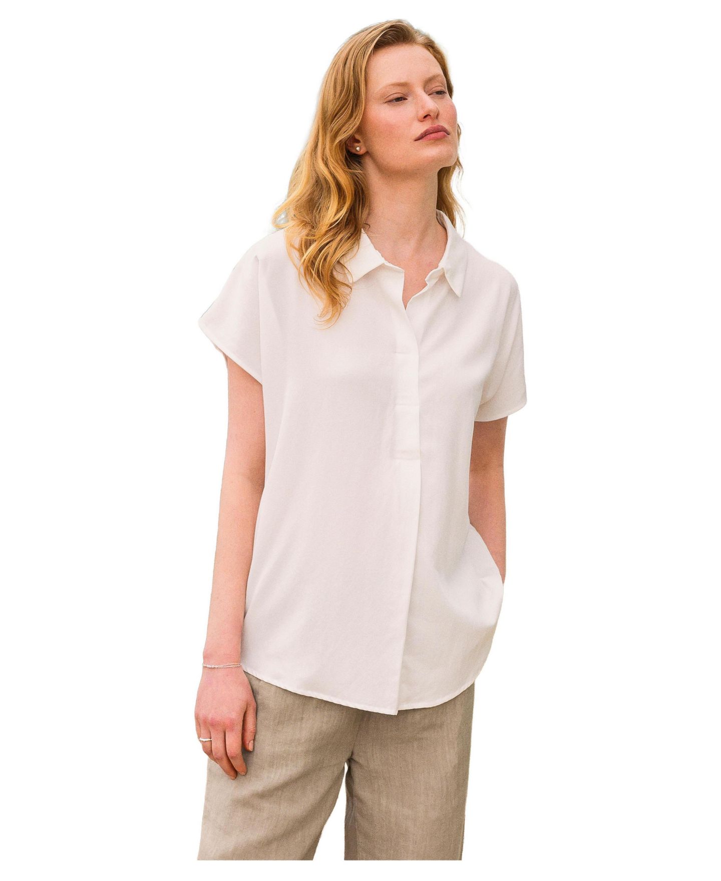 Женская блузка Celtic & Co. Short Sleeve Relaxed Fit, цвет: Меловой — фото 5