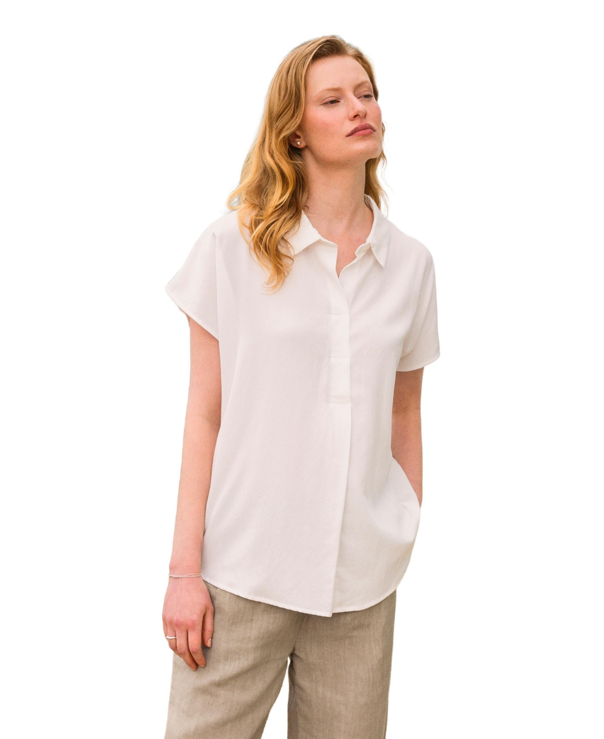 Celtic & Co. Women's Short Sleeve Relaxed Fit Blouse